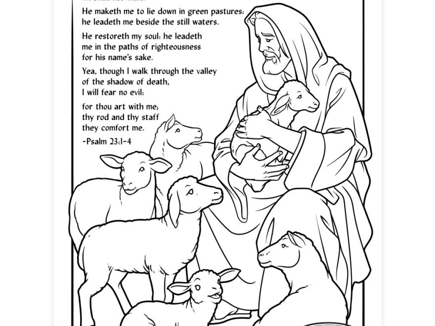 The Lord Is My Shepherd Coloring Page Printable
