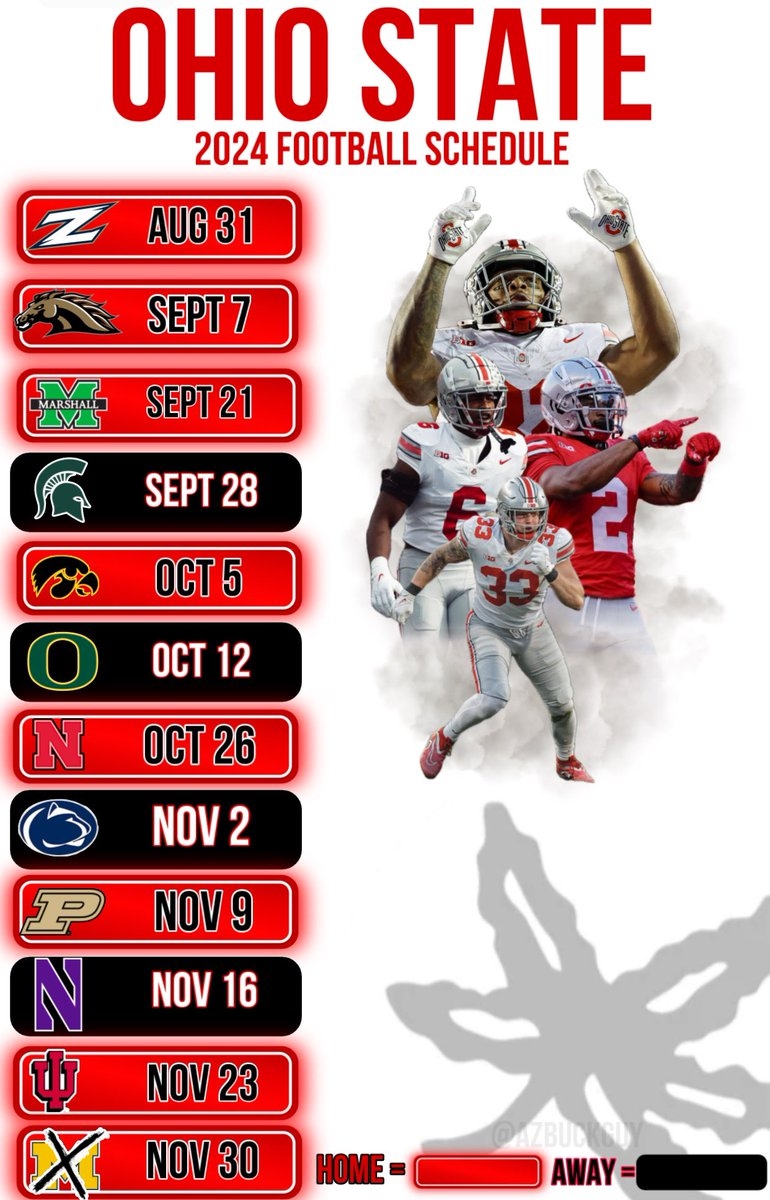 Ohio State Buckeyes Printable Football Tv Schedule