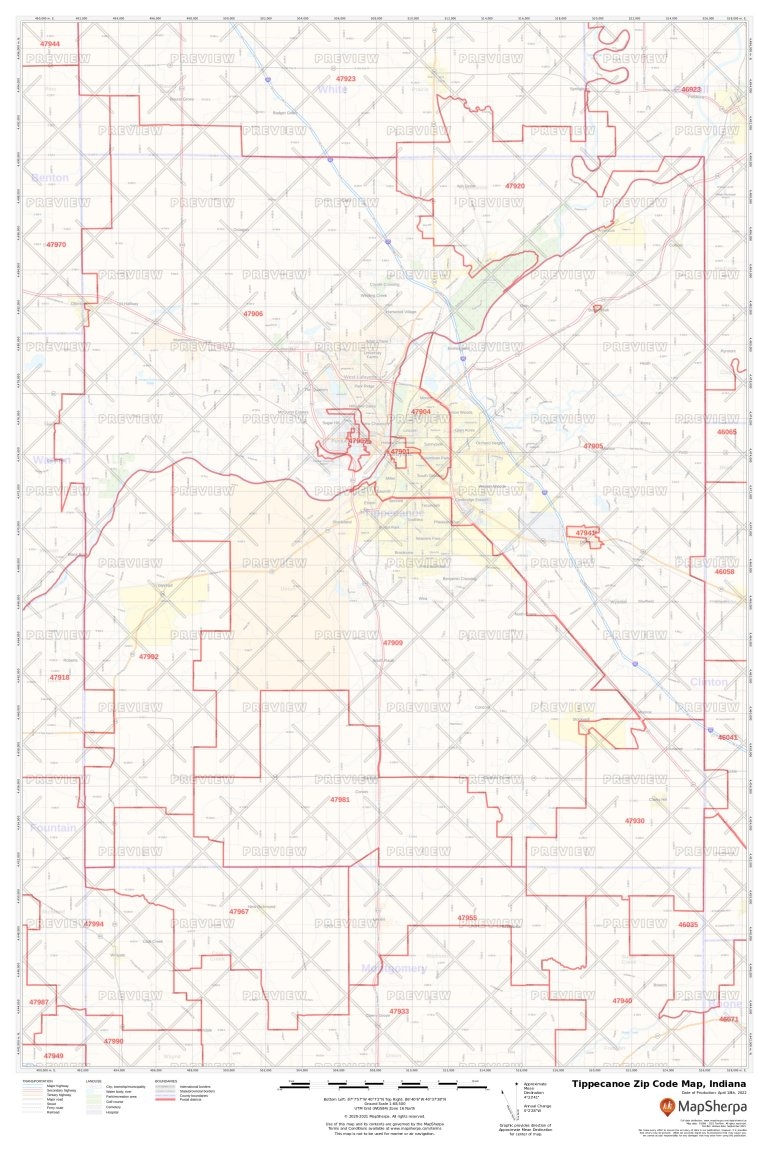 Tippecanoe Zip Code Map Indiana MapsofWorld