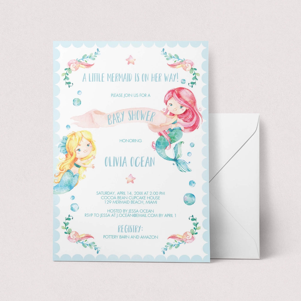 Free Printable Under The Sea Baby Shower Invitations