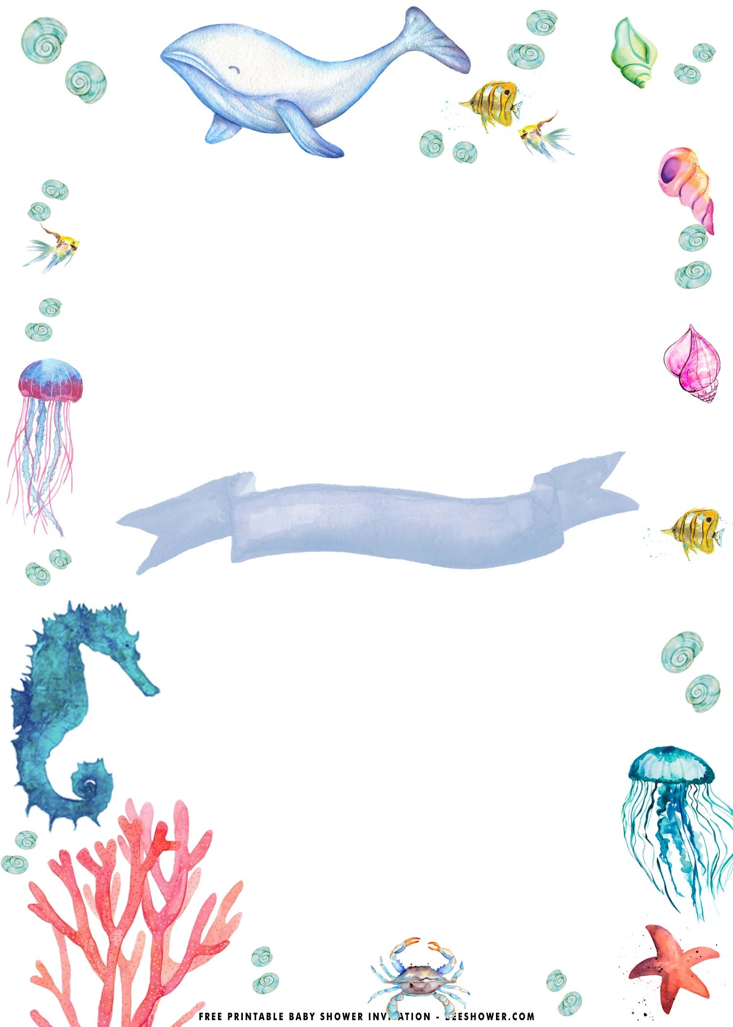 Under The Sea Baby Shower Invitation Free Templates 2025 Www thelordlovesyou