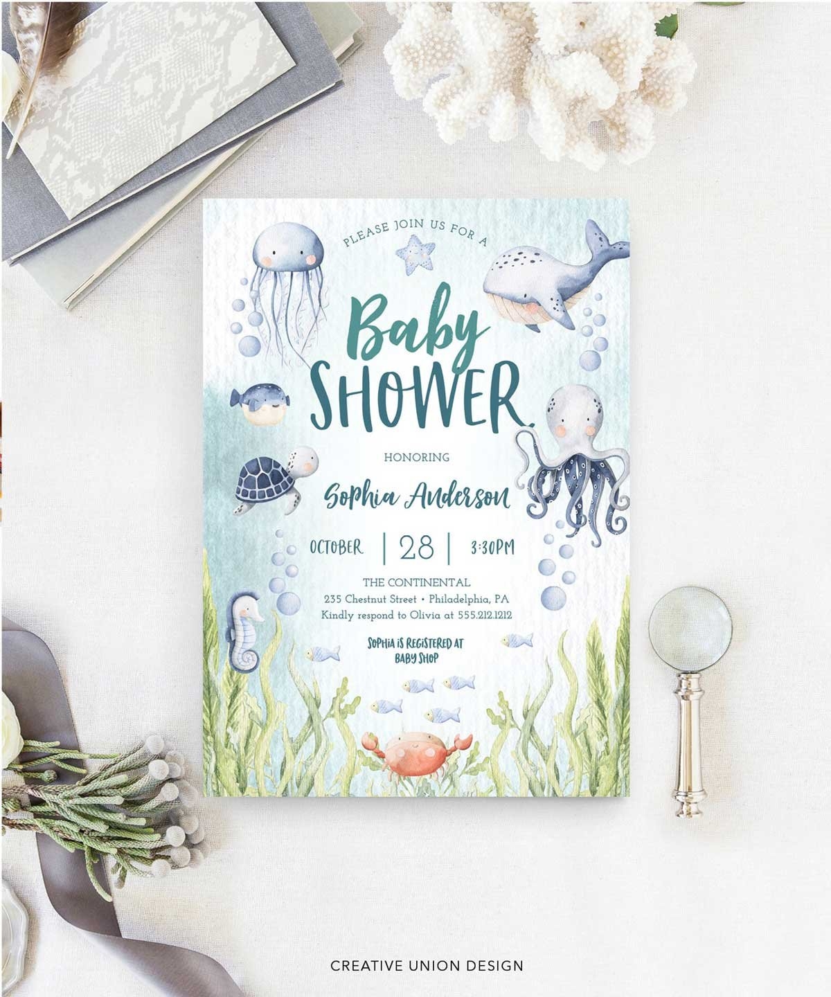 Under The Sea Baby Shower Theme Ideas Ocean Creatures Gender Neutral Nursery