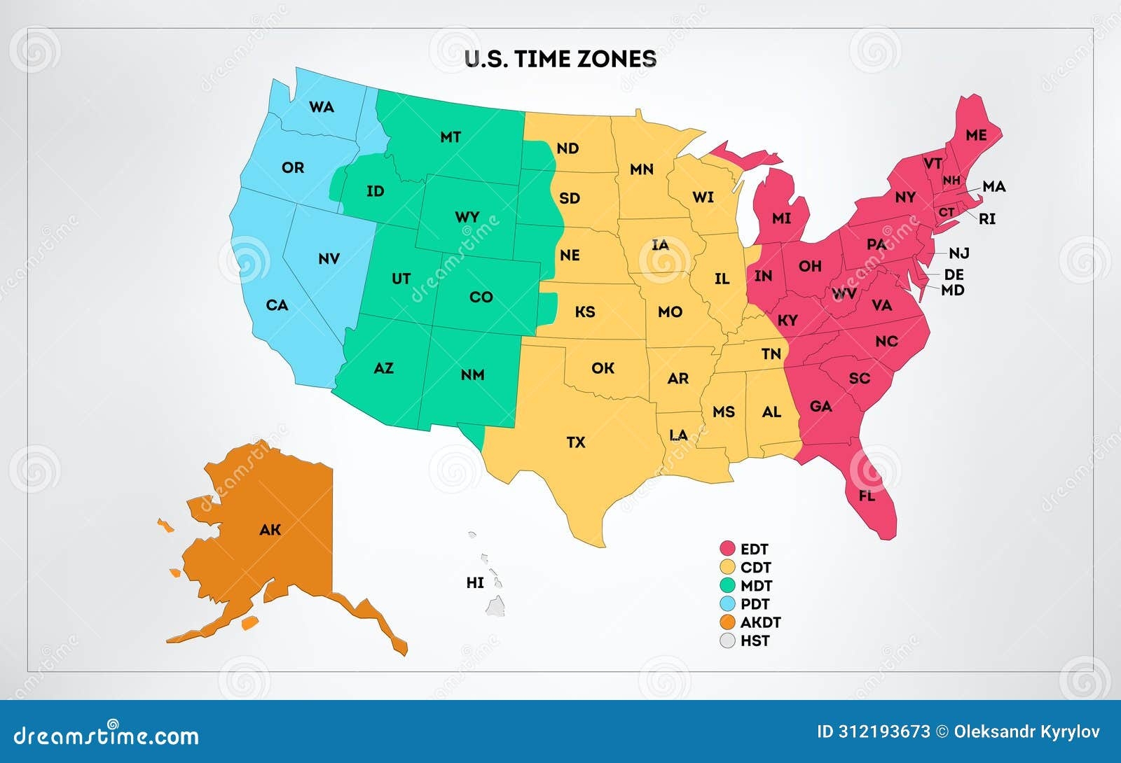 Usa Time Zones Infographic Map Farbenfrohe Geeinte Bundesstaaten Der Amerikanischen Geografie Zeitzonen Veranschaulichung Vektor Abbildung Illustration Von Gesch ft Computer 312193673