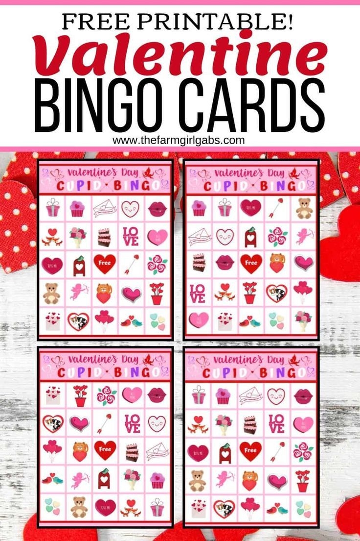 Valentine Day Bingo Cards Printable