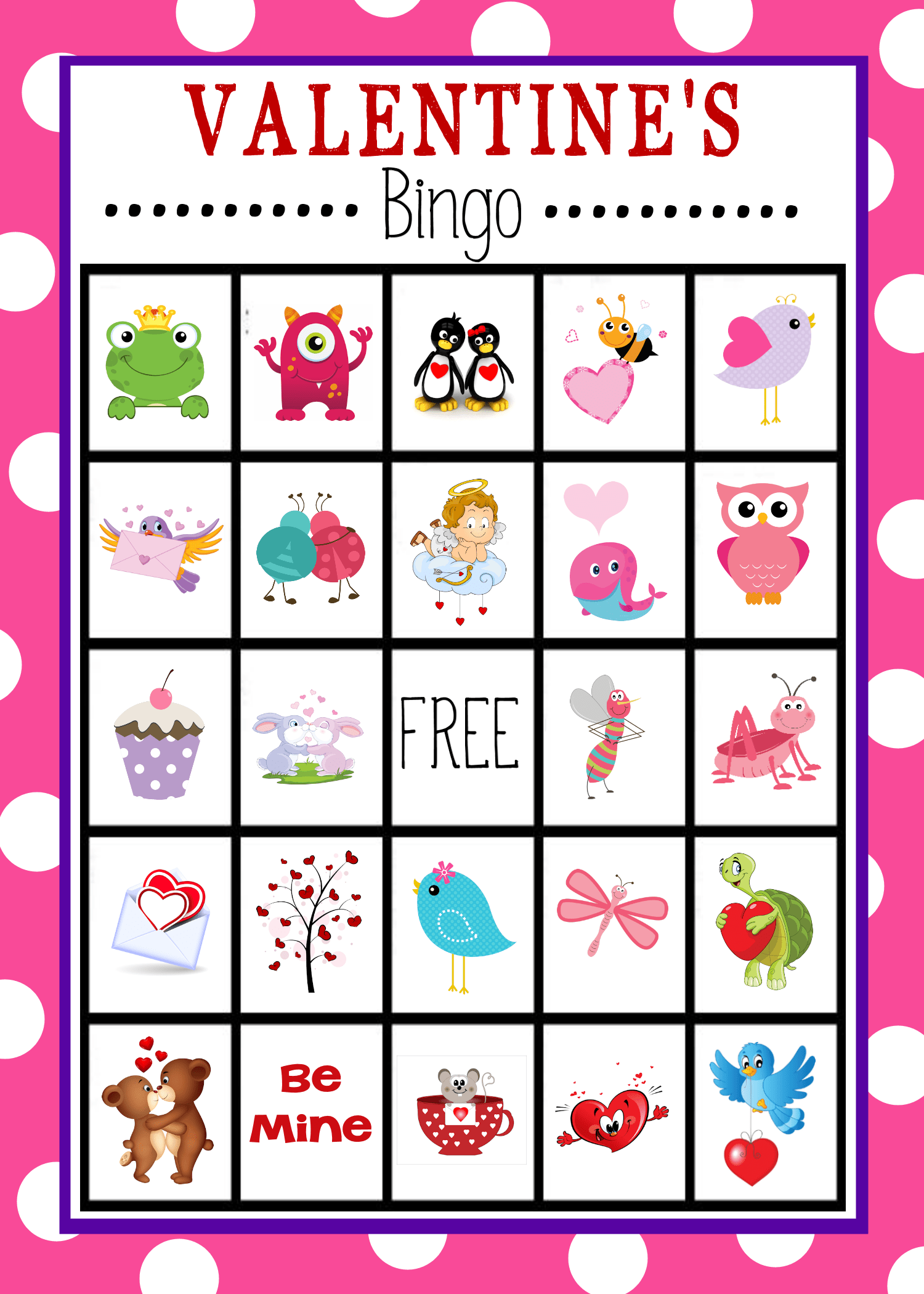 Valentines Day Bingo Printables Printable Party Favors