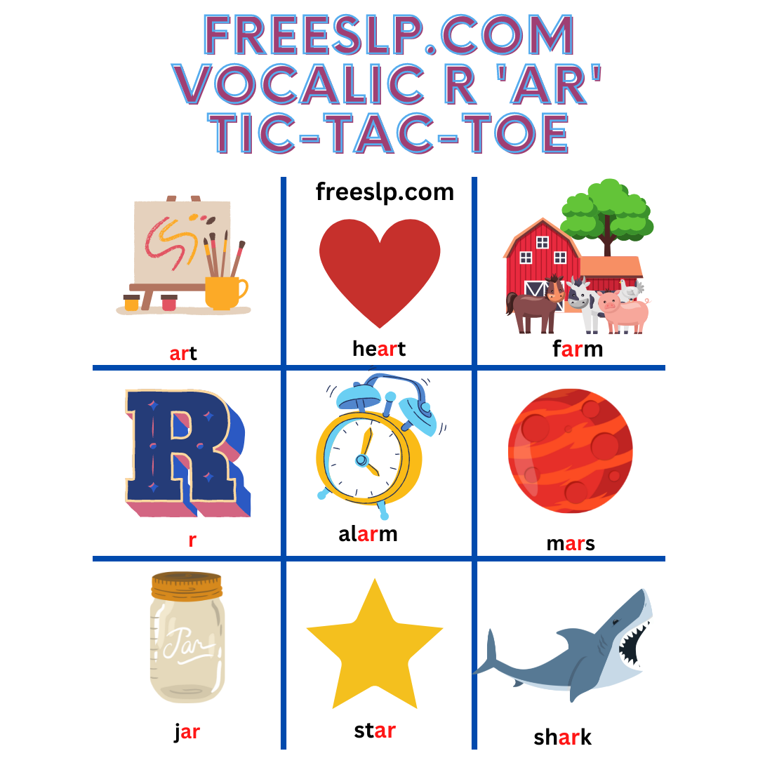 Vocalic R Printables Free SLP