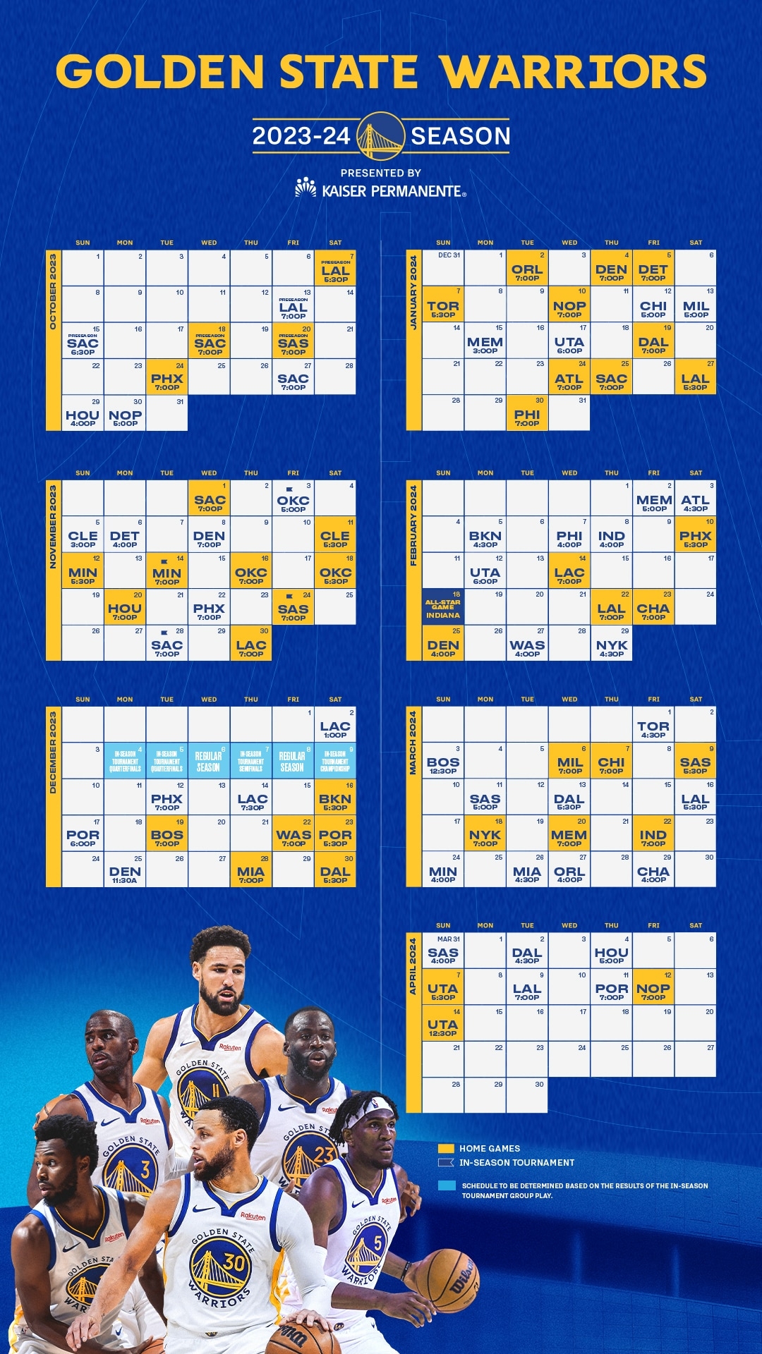 Warriors Announce 2023 24 Regular Season Schedule