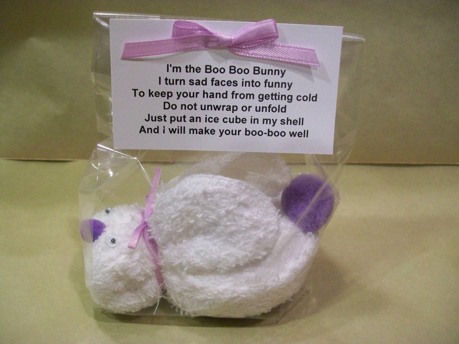 WASHCLOTH BUNNY For Little Boo boos With Poem And Reusable Ice Cube Baby Shower Or Party Favor Etsy