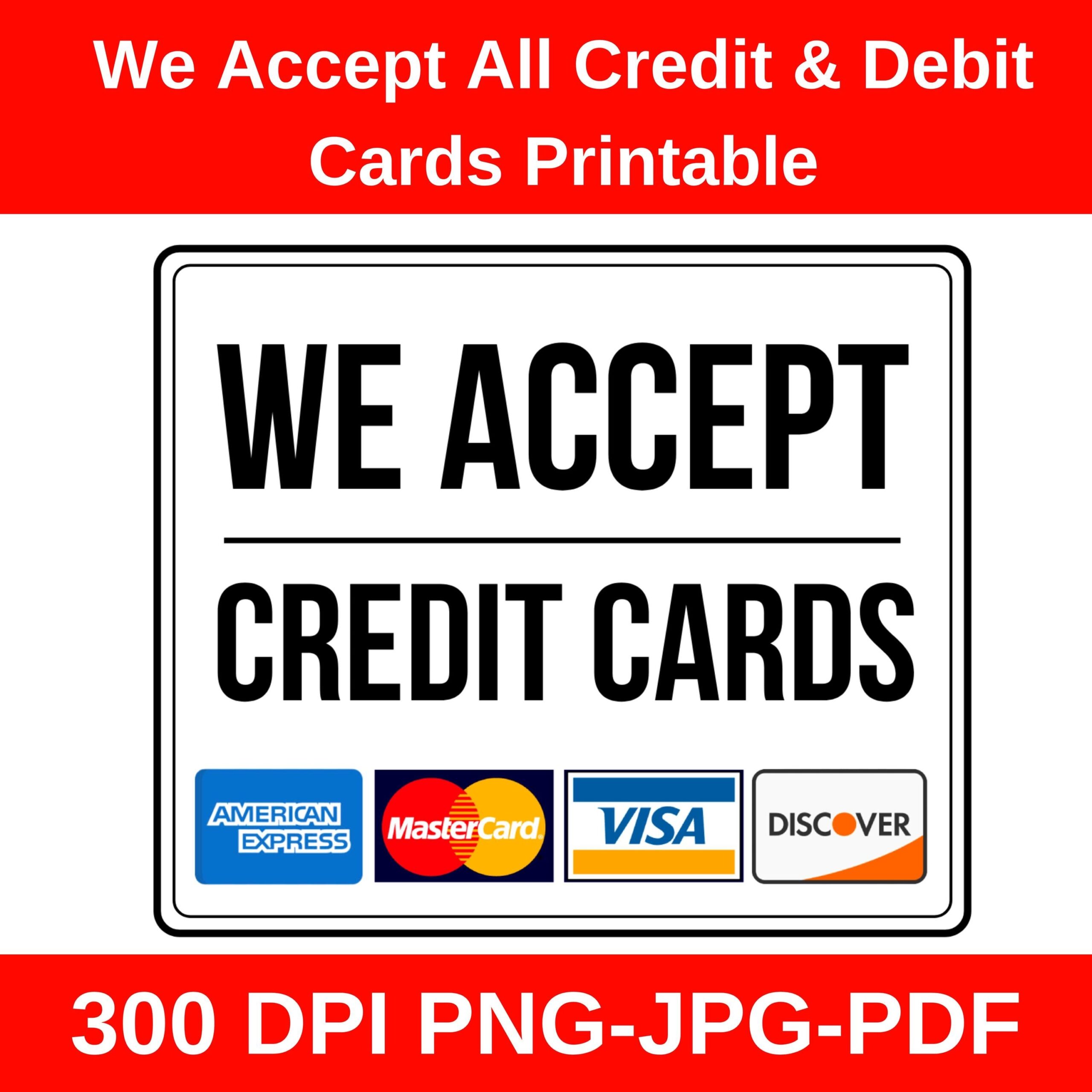 We Accept All Credit Cards Svg Etsy