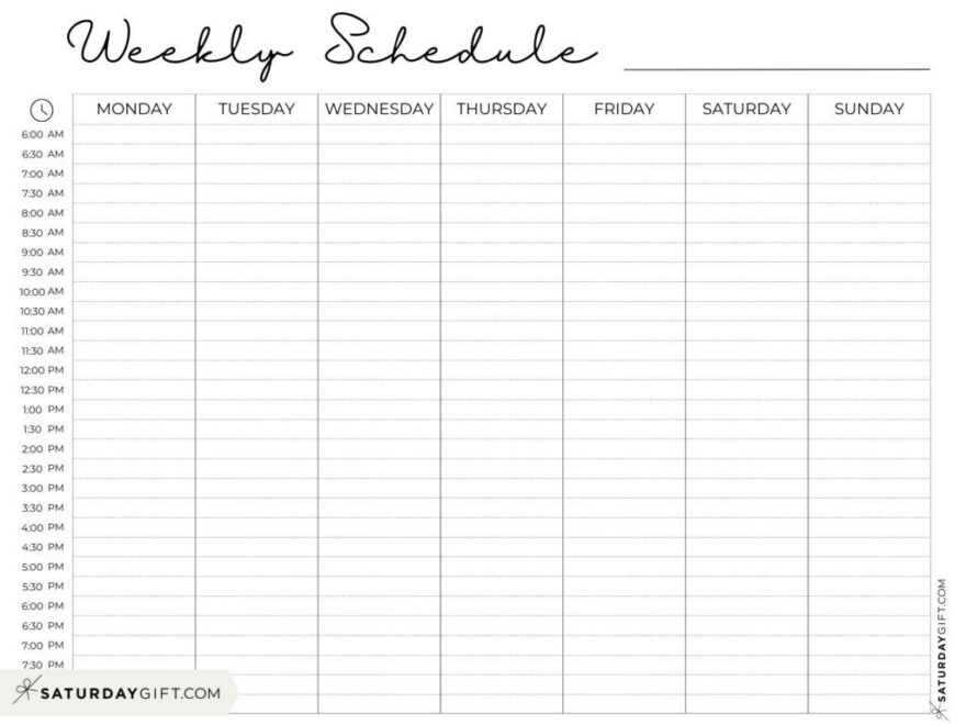 Weekly Planner Printable 39 Cute Free Weekly Calendar Templates SaturdayGift