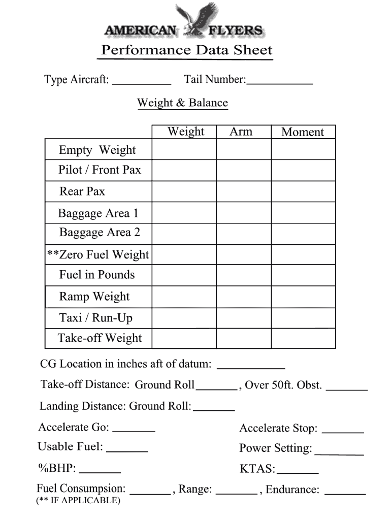 Weight And Balance Sheet Fill Online Printable Fillable Blank PdfFiller