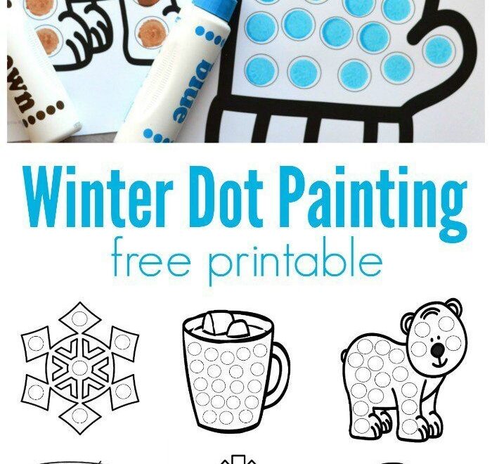 Winter Dot Painting Free Printable