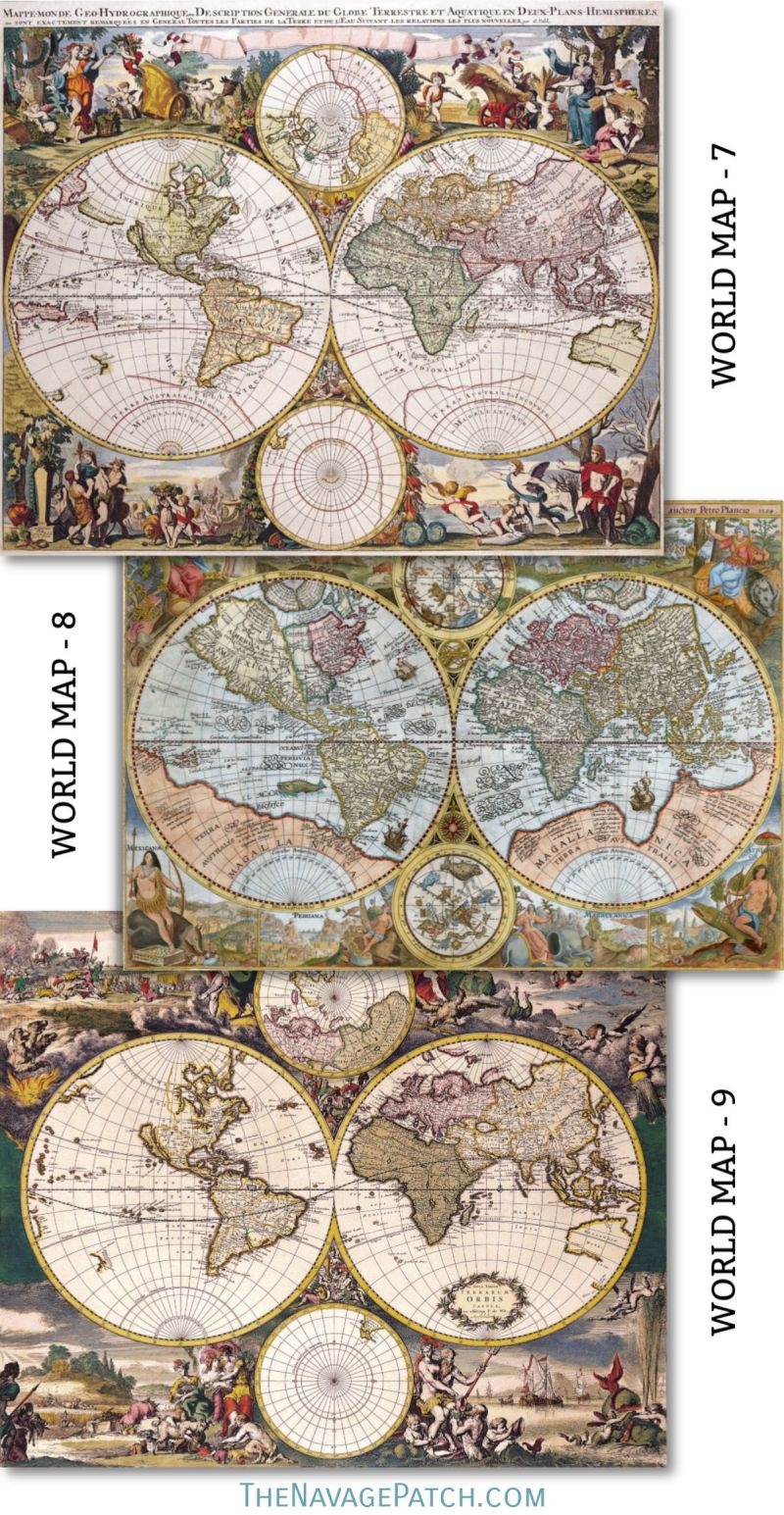 Wooden Map Wall Art Free Printable Vintage Maps The Navage Patch