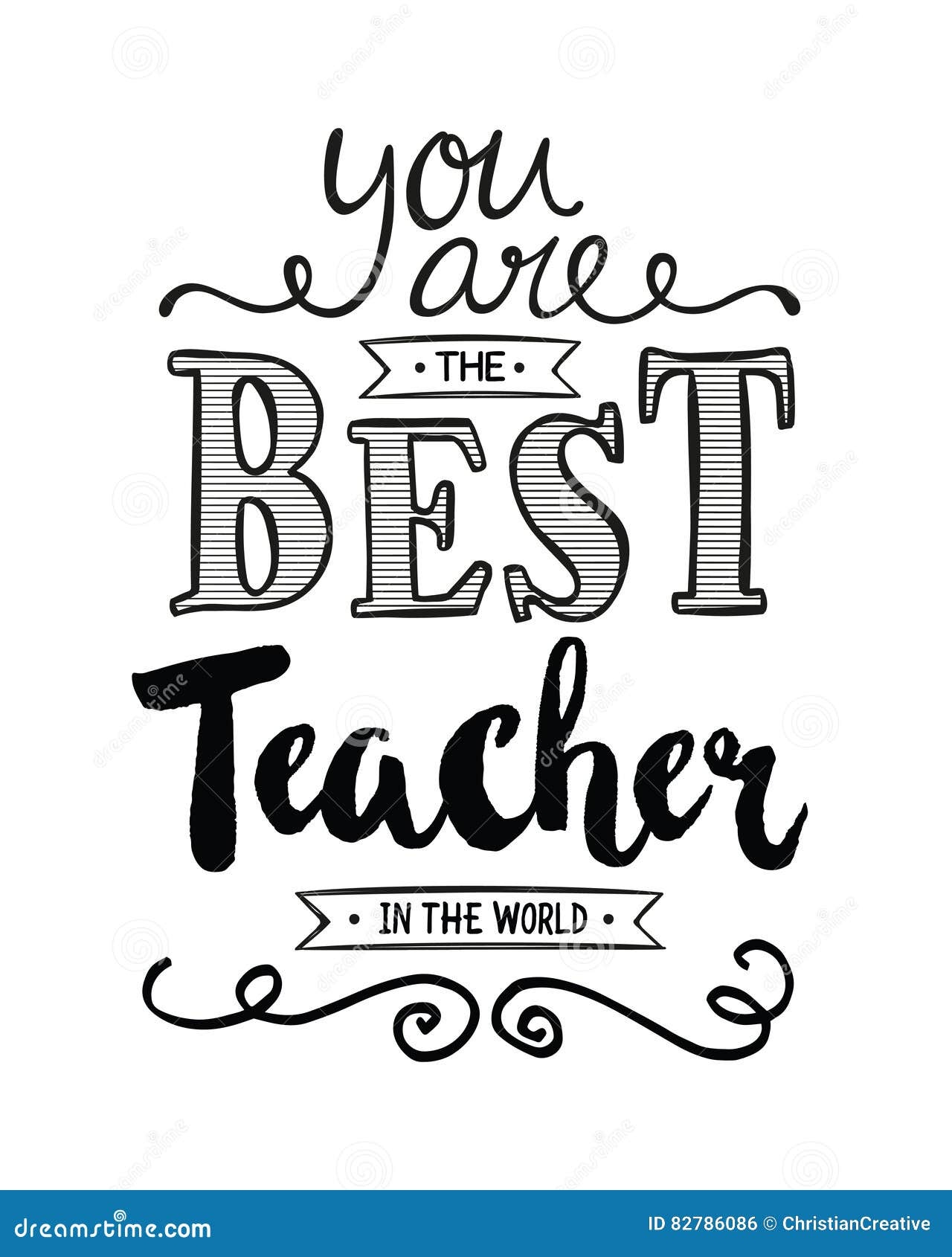 You Are The Best Teacher In The World Stock Illustration Illustration Of Printable Award 82786086
